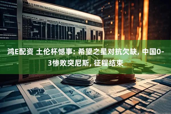 鸿E配资 土伦杯憾事: 希望之星对抗欠缺, 中国0-3惨败突尼斯, 征程结束