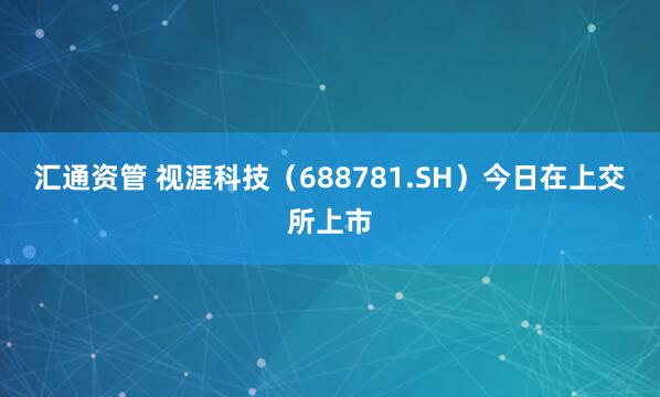 汇通资管 视涯科技（688781.SH）今日在上交所上市